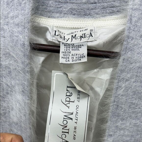 BNWT Vintage Lady Monica Angora Ivory and Light Blue Floral Cardigan - Picture 3 of 5